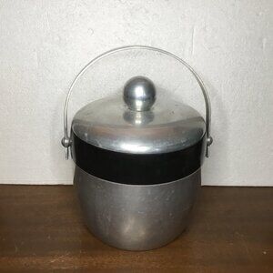50’s Vtg Mid Century Modern Atomic Kromex Spun Aluminum Ice Bucket Handle